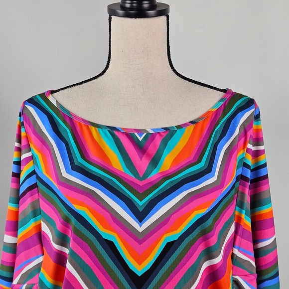 Trina Turk Pink Multicolor Geometric Print Swim Tunic Cover-Up | Women's Medium - Picture 11 of 15